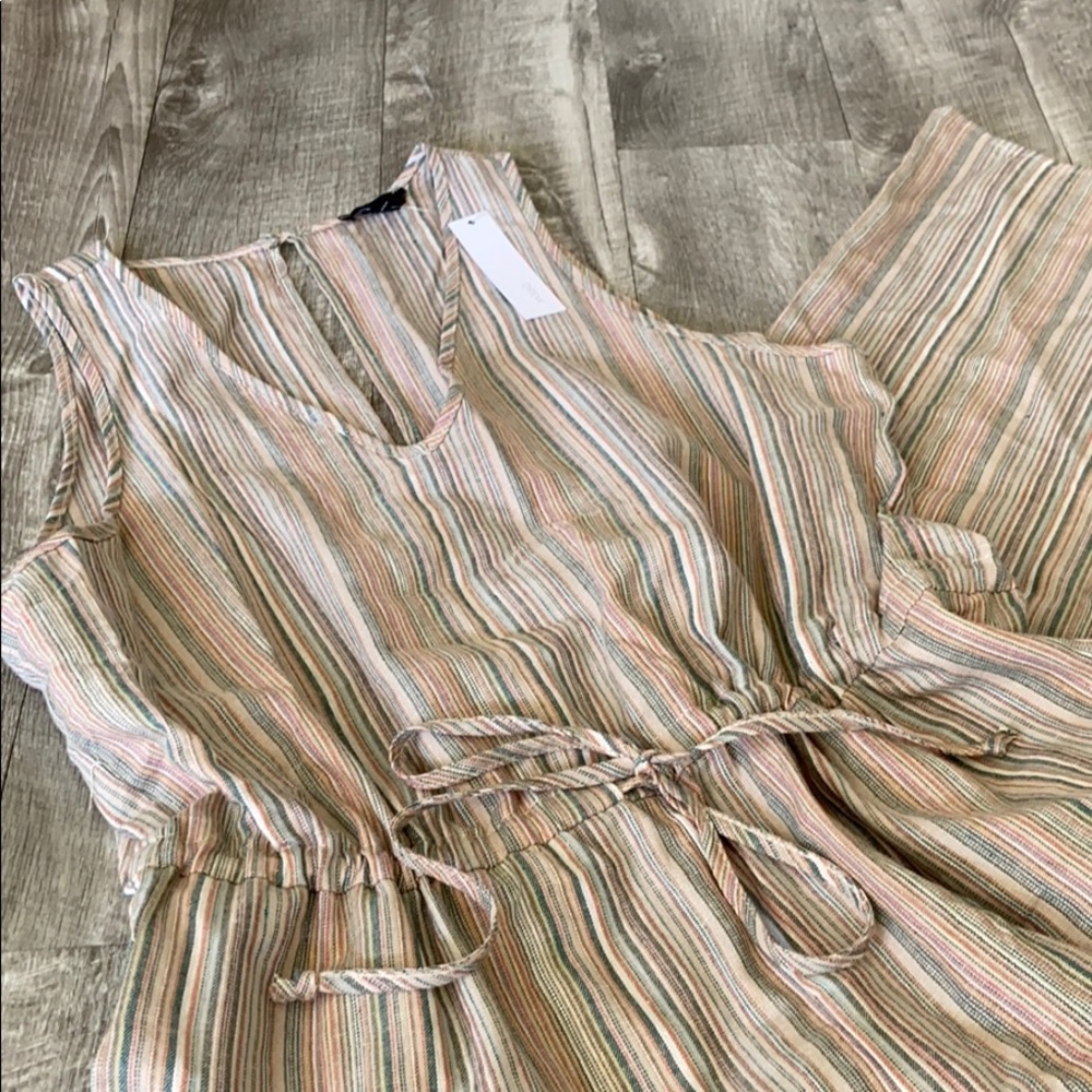 Drew by Anthropologie Linen Striped Jumpsuit - Picture 3 of 4
